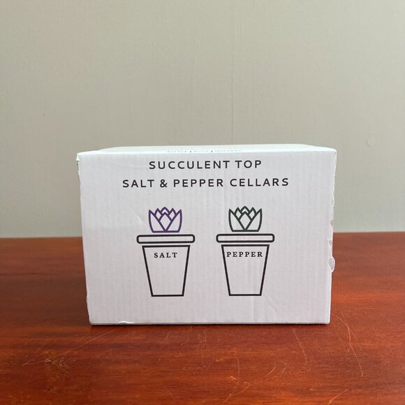 Uncommon Goods NIB Handmade Succulent Salt & Pepper Pots Set - Picture 3 of 5